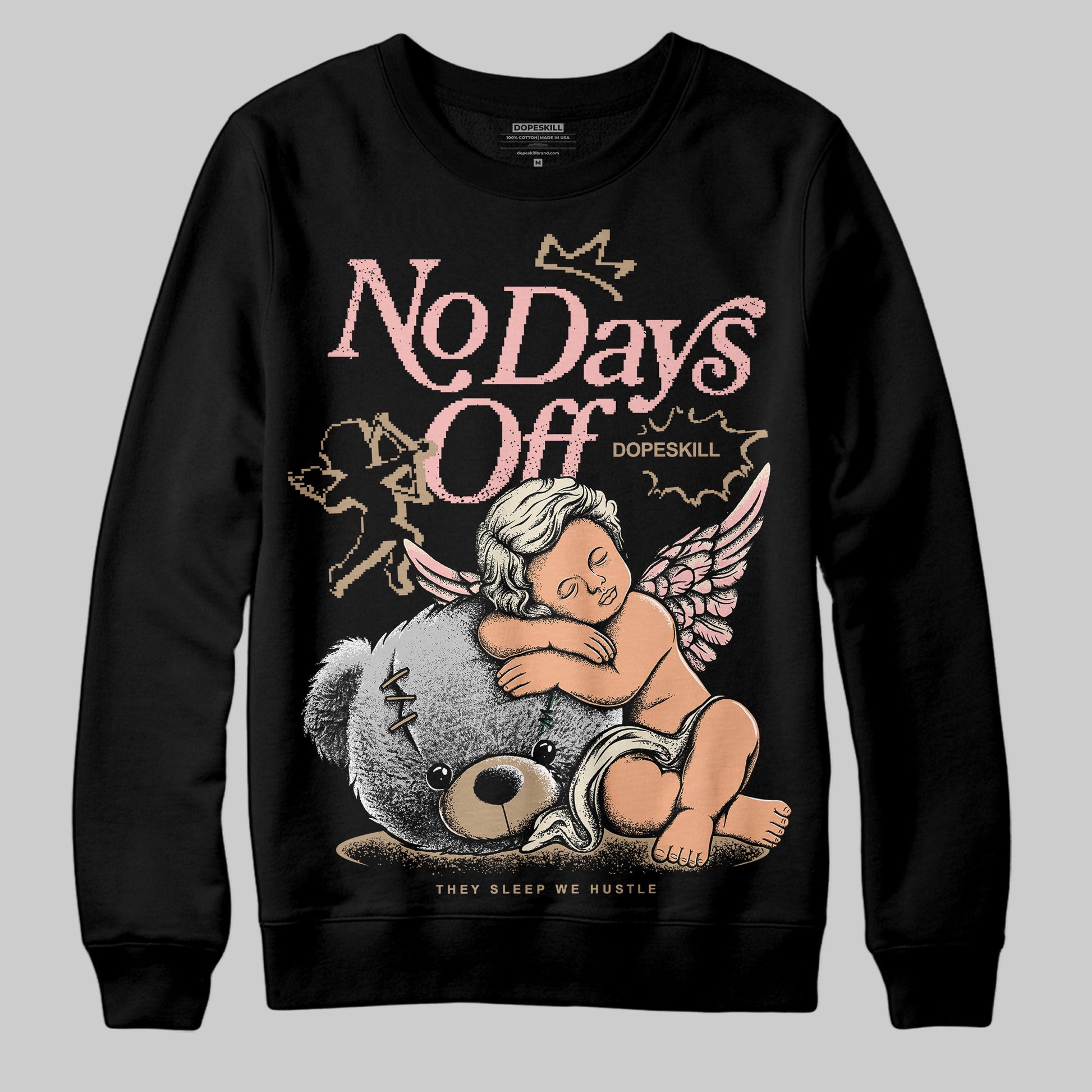 Nike Air Force 1 Low Canvas “Linen” DopeSkill Sweatshirt New No Days Off Graphic Streetwear - Black
