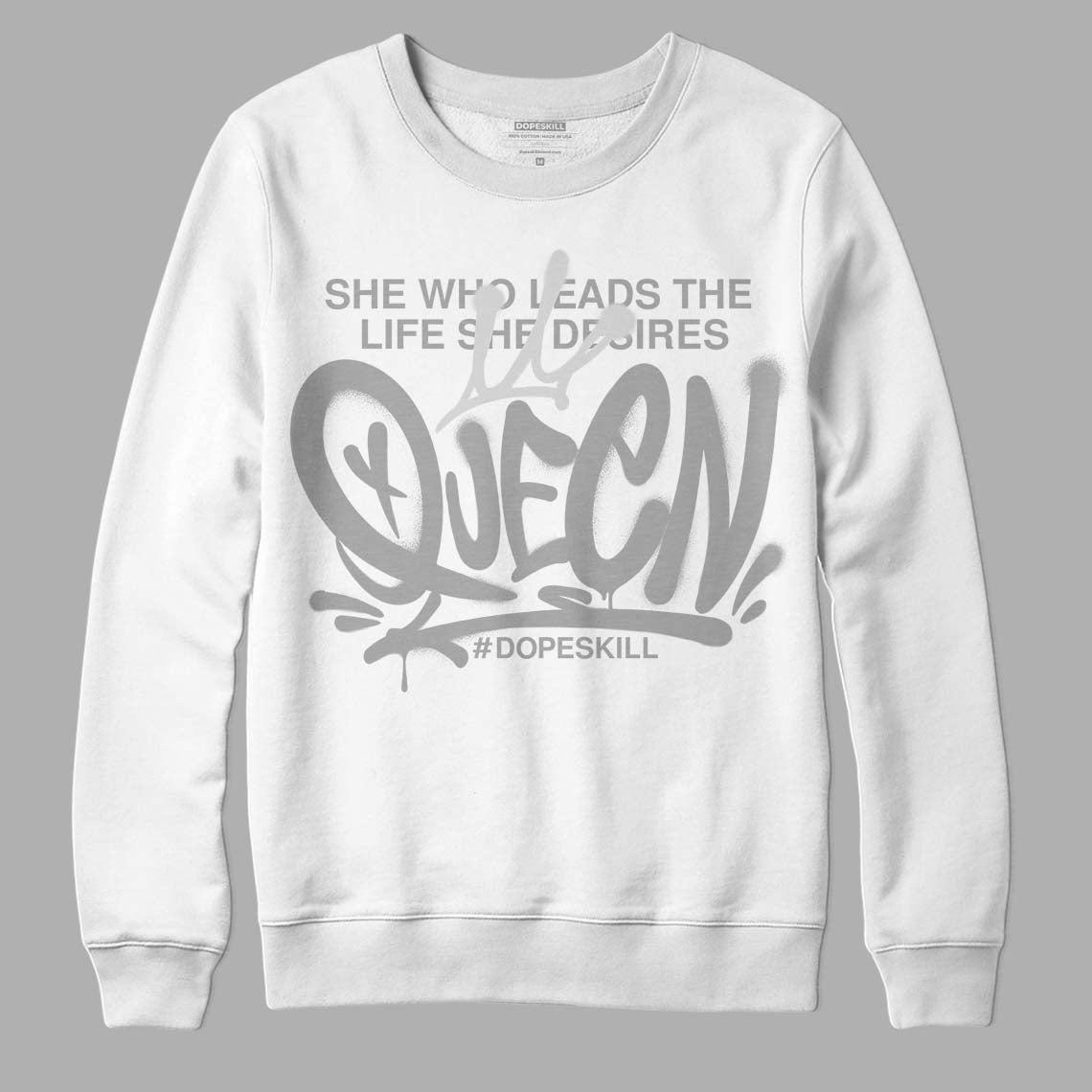 Dunk Low ‘Pure Platinum’ DopeSkill Sweatshirt Queen Graphic Streetwear - White