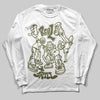 Jordan 3 “Medium Olive” aka “Family Affair” DopeSkill Long Sleeve T-Shirt Real Y2K Players Graphic Streetwear - White