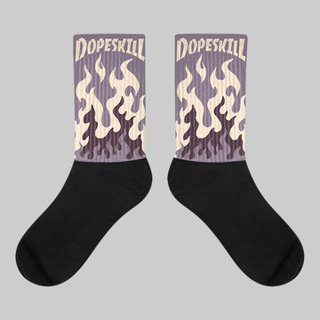 Violet Ore 3s DopeSkill Sublimated Socks FIRE Graphic