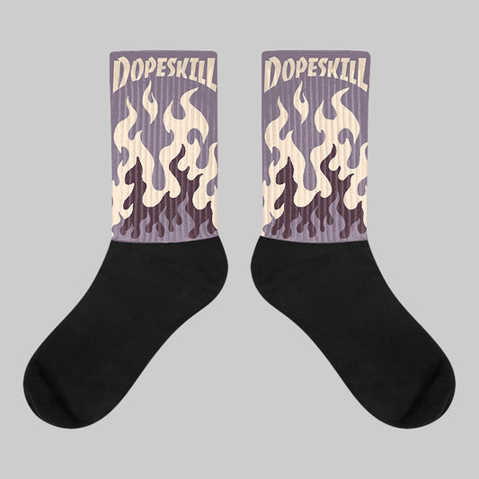 Violet Ore 3s DopeSkill Sublimated Socks FIRE Graphic