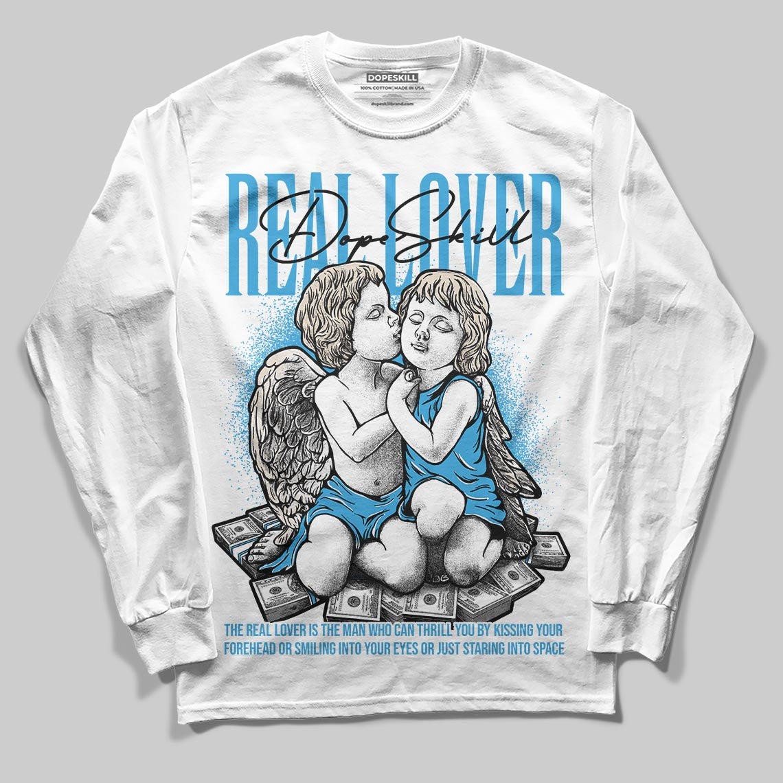 Jordan 1 High OG “UNC” Reimagined DopeSkill Long Sleeve T-Shirt Real Lover Graphic Streetwear - White