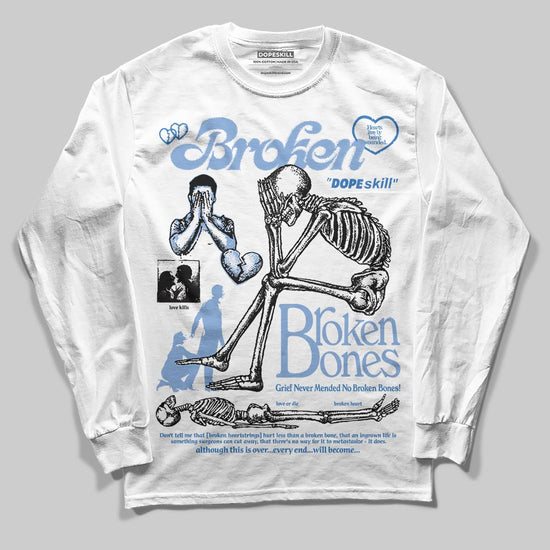 Jordan 4 WMNS 'Forget Me Not' DopeSkill Long Sleeve T-Shirt Broken Bones Graphic Streetwear - White