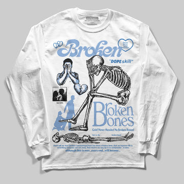 Jordan 4 WMNS 'Forget Me Not' DopeSkill Long Sleeve T-Shirt Broken Bones Graphic Streetwear - White