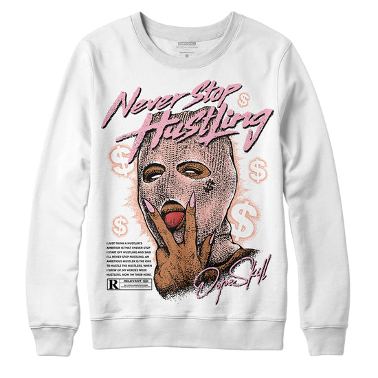 Jordan 11 Low “Legend Pink” DopeSkill Sweatshirt Never Stop Hustling Graphic Streetwear - Whit