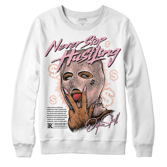 Jordan 11 Low “Legend Pink” DopeSkill Sweatshirt Never Stop Hustling Graphic Streetwear - Whit