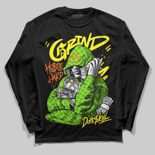Neon Green Sneakers DopeSkill Long Sleeve T-Shirt Grind Pray Graphic Streetwear - Black