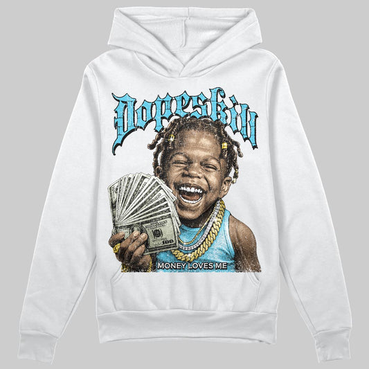 Jordan 11 Retro Gamma Blue (2025) DopeSkill Hoodie Sweatshirt Money Loves Me Graphic Streetwear - White 