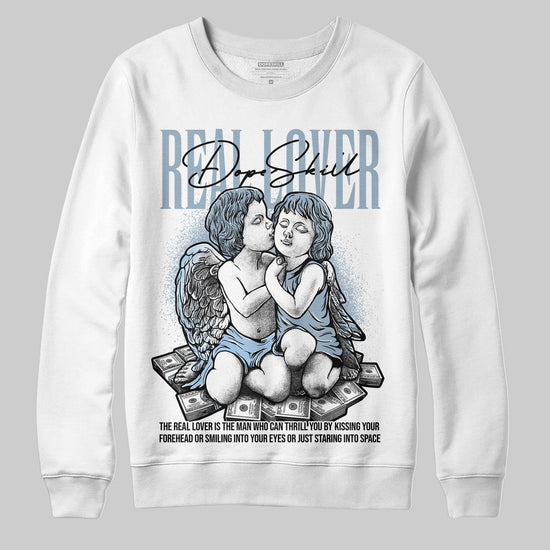 Jordan 40 “Blue Suede” DopeSkill Sweatshirt Real Lover Graphic Streetwear - White