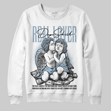 Jordan 40 “Blue Suede” DopeSkill Sweatshirt Real Lover Graphic Streetwear - White
