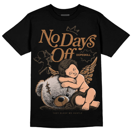 Jordan 3 Retro Palomino DopeSkill T-Shirt New No Days Off Graphic Streetwear - Black