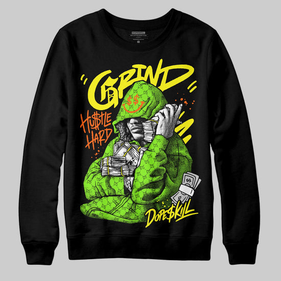 Neon Green Sneakers DopeSkill Sweatshirt Grind Pray Graphic Streetwear - Black