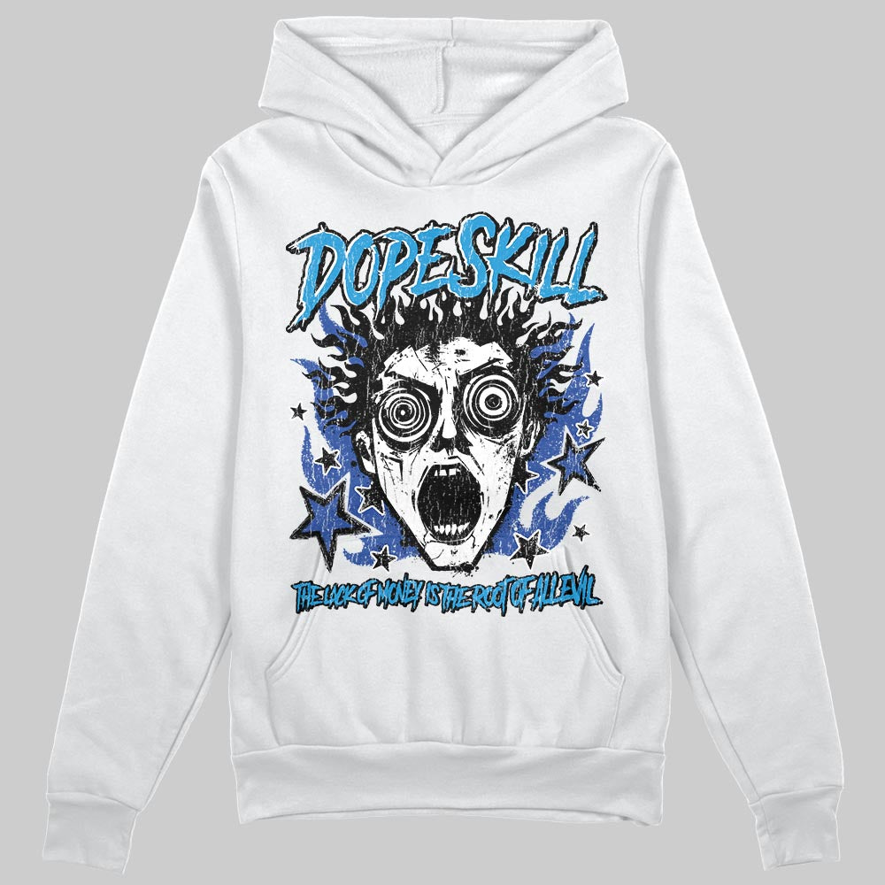 Royal Blue Sneakers DopeSkill Hoodie Sweatshirt Root of Evil Graphic Streetwear - White 