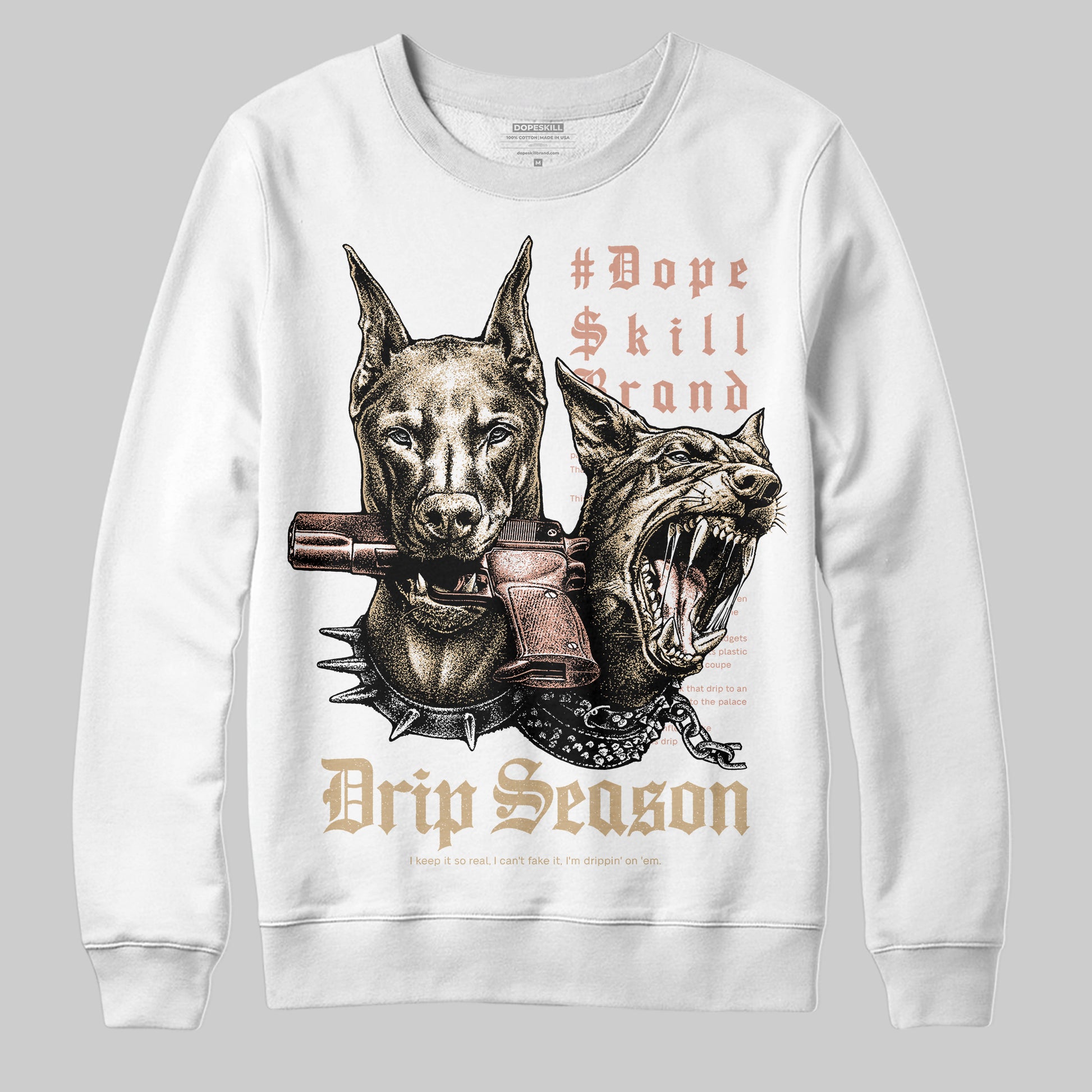TAN Sneakers DopeSkill Sweatshirt New Drip Season Graphic Streetwear - White 