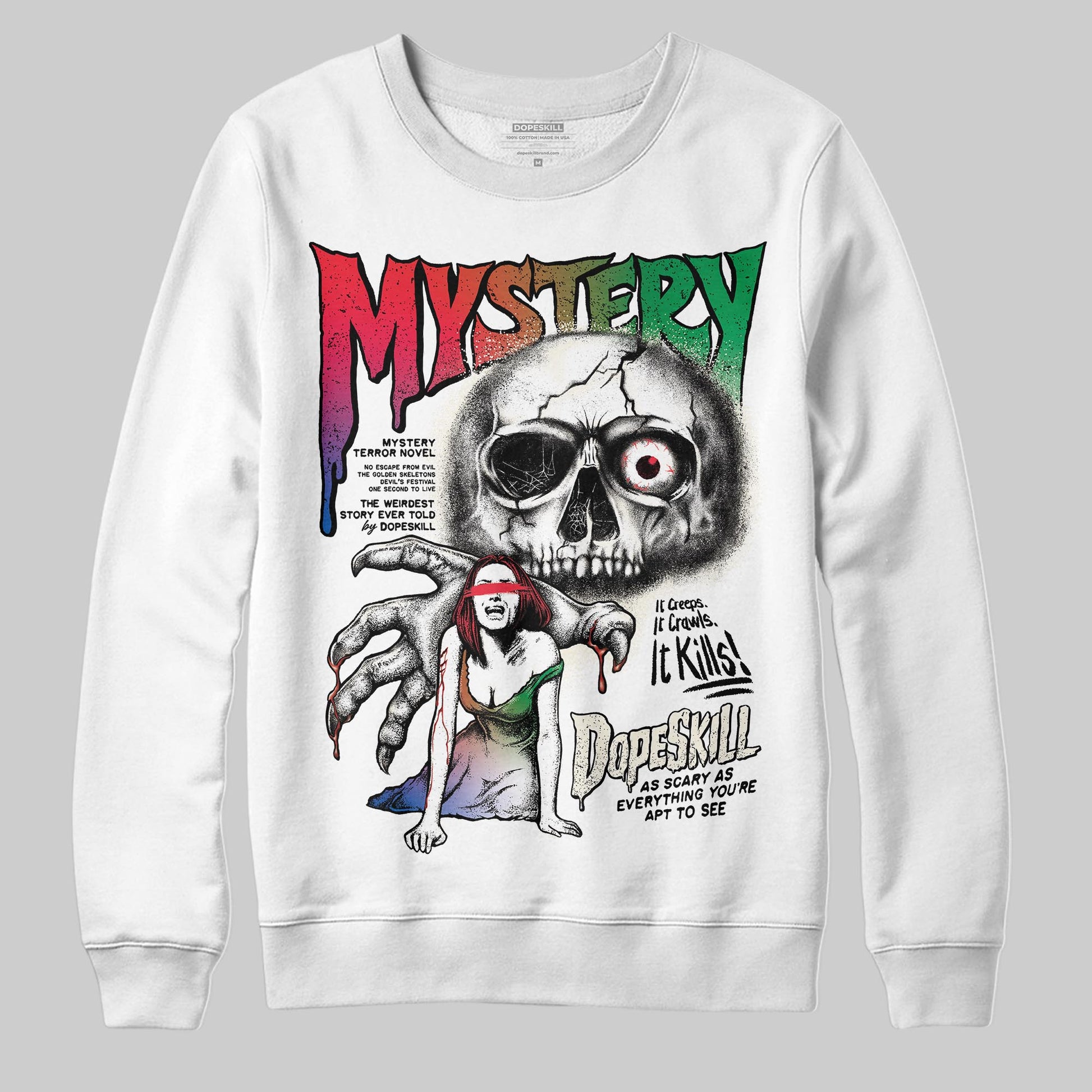 Jordan 11 Retro 285 Atlanta DopeSkill Sweatshirt Mystery Ghostly Grasp Graphic Streetwear - White