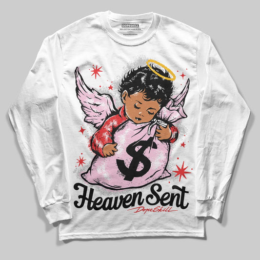 Awake NY x Air Jordan 5 Arctic Pink DopeSkill Long Sleeve T-Shirt Heaven Sent Graphic Streetwear - White