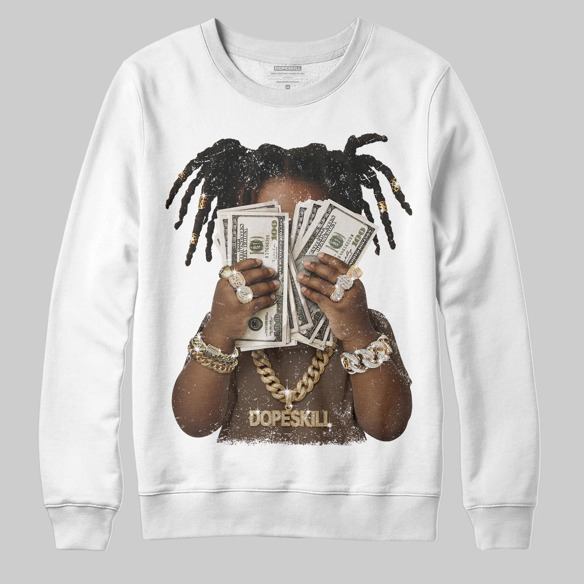 A Ma Maniére x Air Jordan 4 “Dark Mocha” DopeSkill Sweatshirt Rich Youth Graphic Streetwear - White