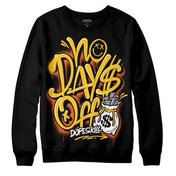 Yellow Sneakers DopeSkill Sweatshirt No Days Off Graphic Streetwear - Black