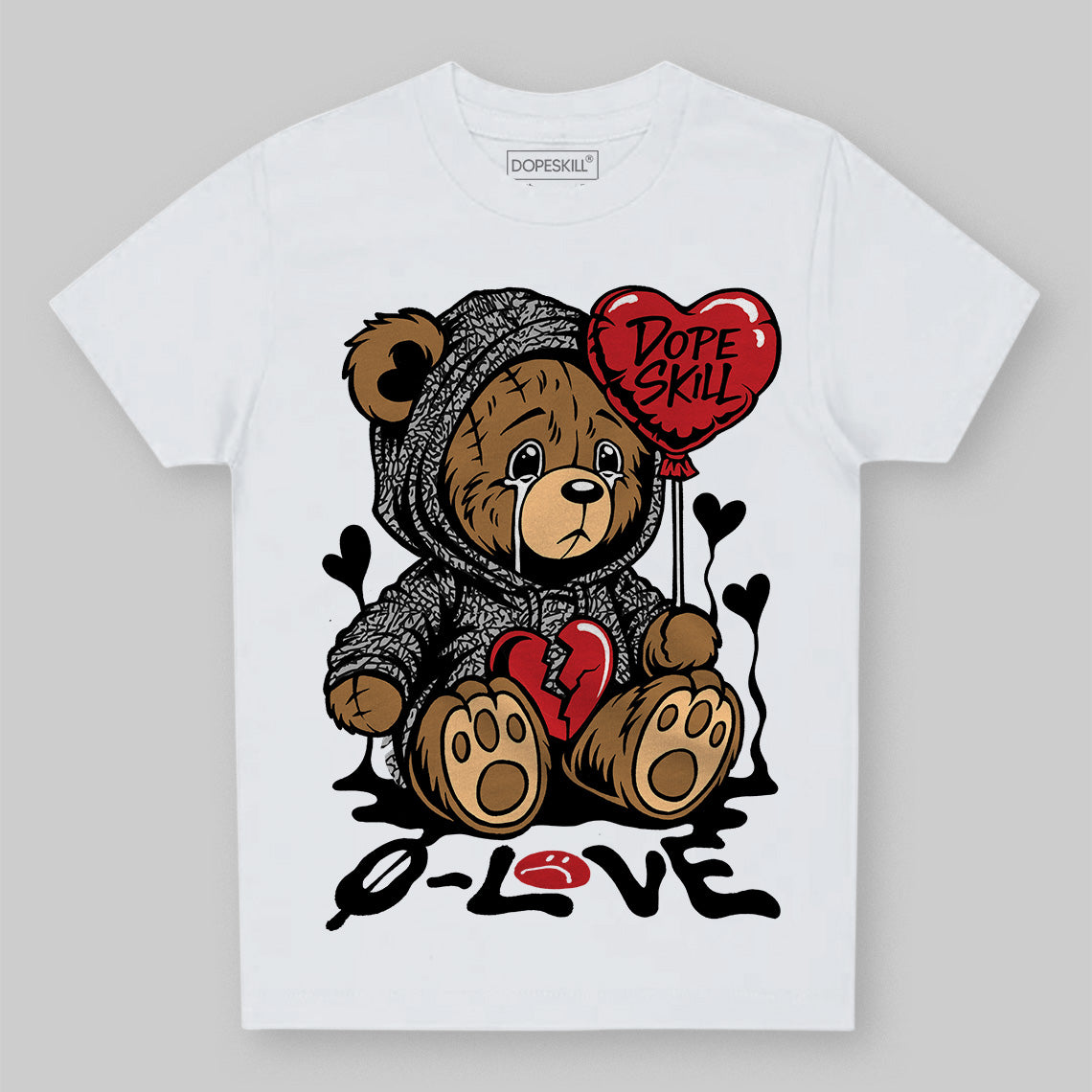 Jordan 3 OG “Black Cement” DopeSkill Toddler Kids T-shirt Broken Bear Graphic Streetwear - White