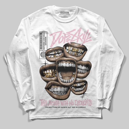 Jordan 5 OG “35th Anniversary” DopeSkill Long Sleeve T-Shirt The Mouth With No Droughts Graphic Streetwear - White