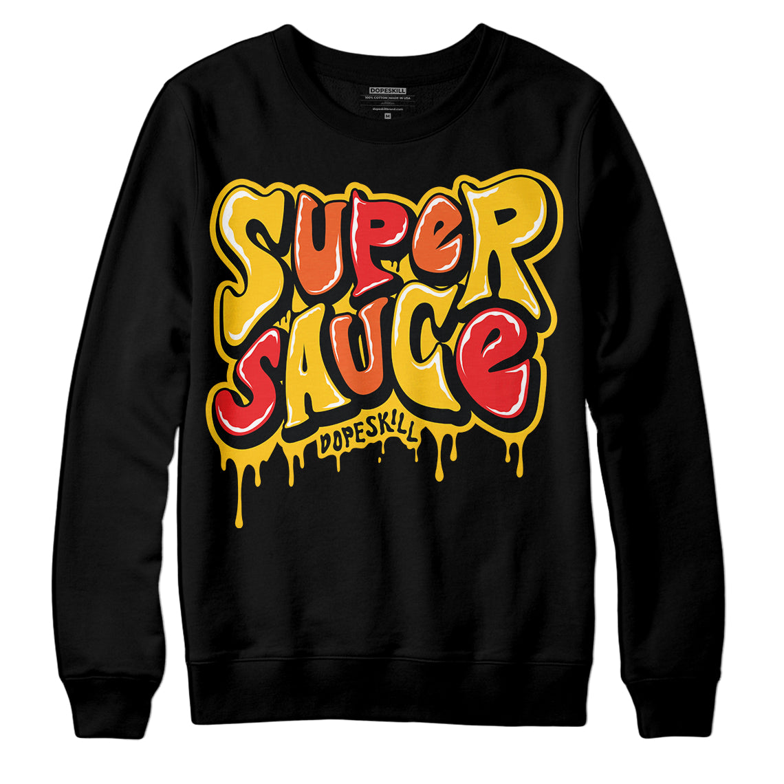 Yellow Sneakers DopeSkill Sweatshirt Super Sauce Graphic Streetwear - Black