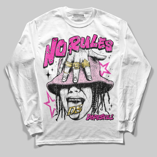 Pink Sneakers DopeSkill Long Sleeve T-Shirt No Rules Graphic Streetwear - White