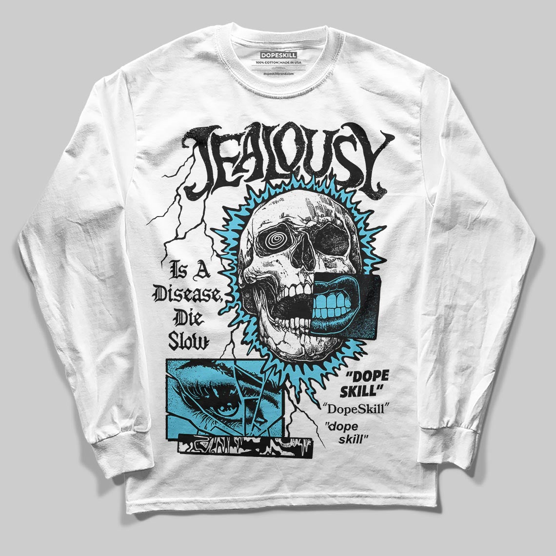 Jordan 11 Retro Gamma Blue (2025) DopeSkill Long Sleeve T-Shirt Jealousy Graphic Streetwear - White