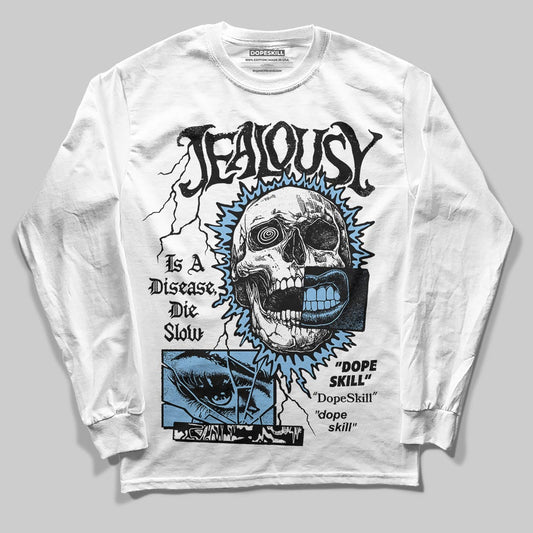 University Blue Sneakers DopeSkill Long Sleeve T-Shirt Jealousy Graphic Streetwear - White