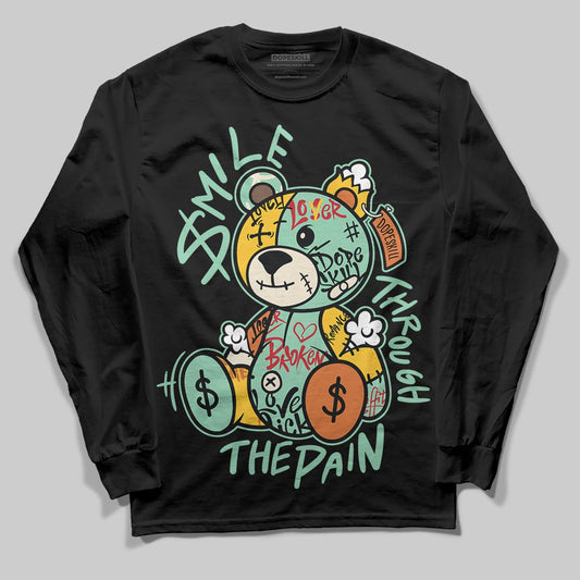 SB Dunk Low Rodeo Tourmaline DopeSkill Long Sleeve T-Shirt Smile Through The Pain Graphic Streetwear - Black