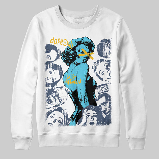 Jordan 11 Retro Gamma Blue (2025) DopeSkill Sweatshirt Built Different Graphic Streetwear - White
