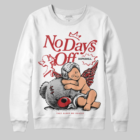 Jordan 12 Retro Flu Game (2025) DopeSkill Sweatshirt New No Days Off Graphic Streetwear - White