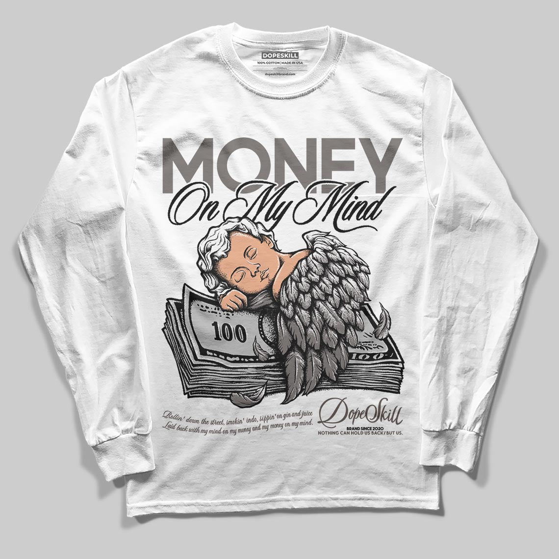 Jordan 4 Retro Cave Stone DopeSkill Long Sleeve T-Shirt MOMM Graphic Streetwear - White
