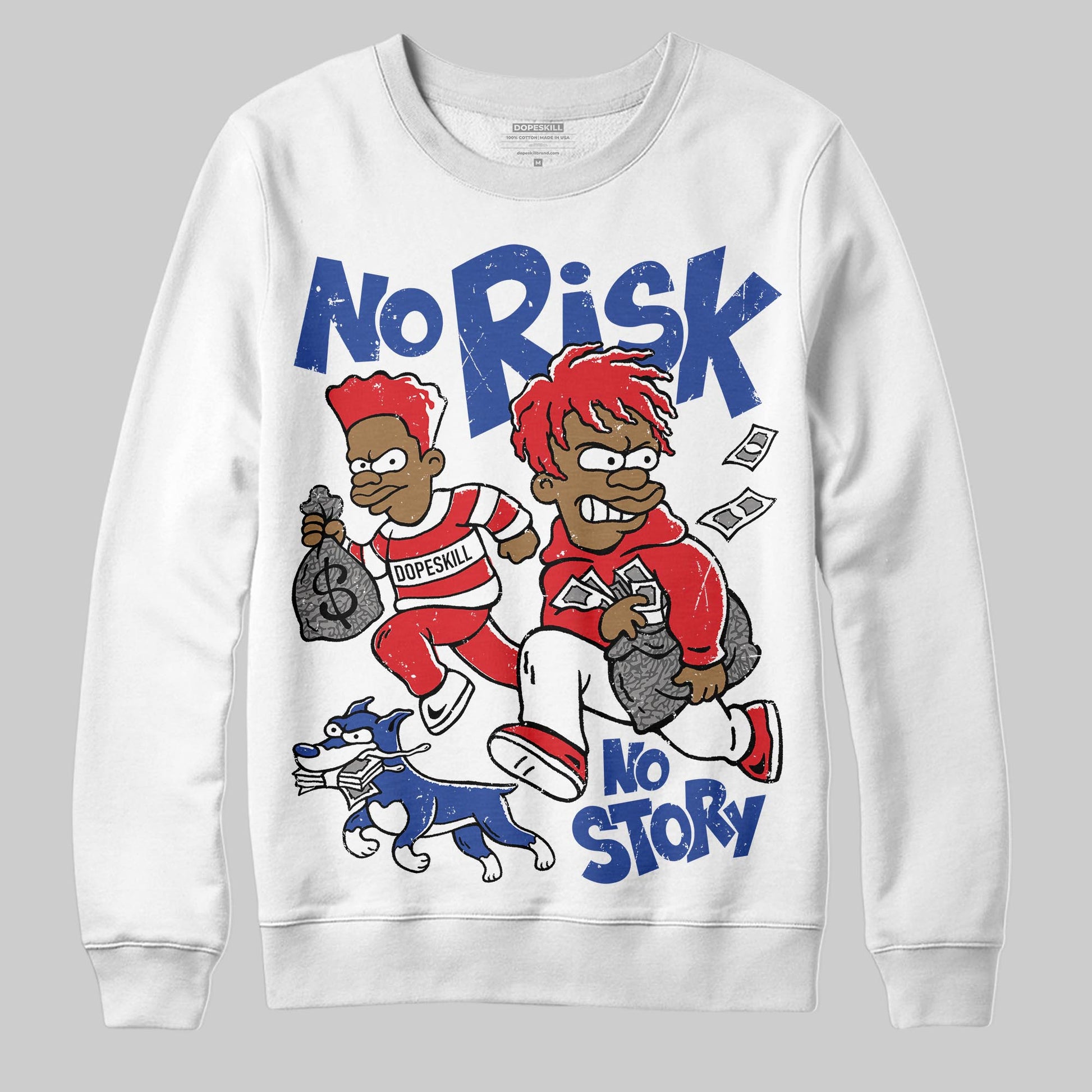 Jordan 3 “Seoul 2.0” DopeSkill Sweatshirt No Risk No Story Graphic Streetwear - White