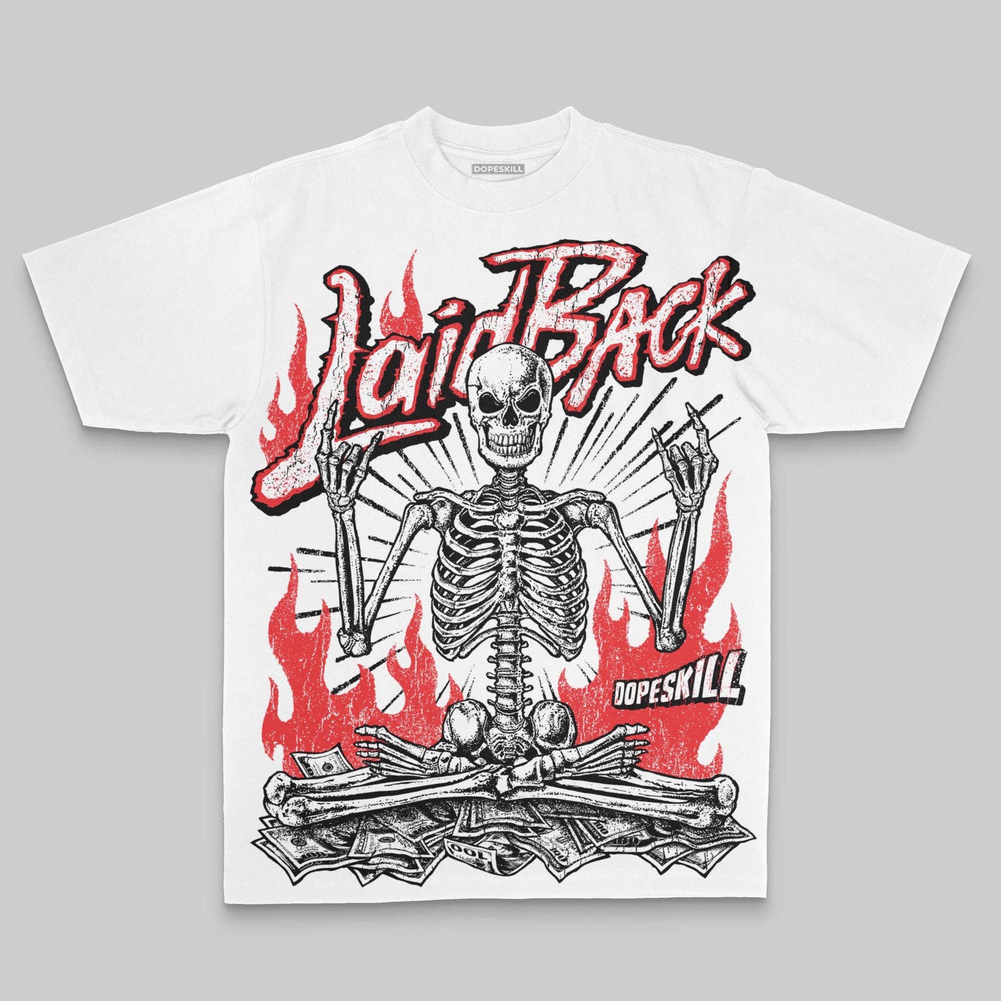 Laid Back Oversize Print DopeSkill T-shirt Streetwear - White