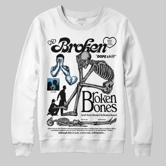 Jordan 10 OG “Steel” DopeSkill Sweatshirt Broken Bones Graphic Streetwear - White