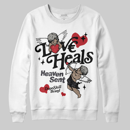 Jordan 3 Retro Black Cat DopeSkill Sweatshirt New Love Heals Graphic Streetwear - White