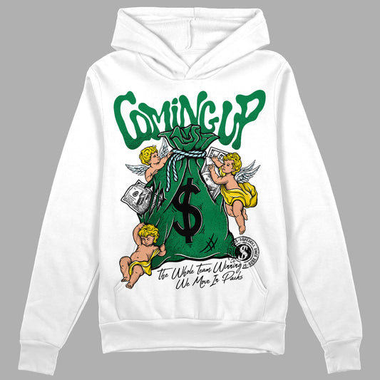 Jordan 5 “Lucky Green” DopeSkill Hoodie Sweatshirt Money Bag Coming Up Graphic Streetwear - White