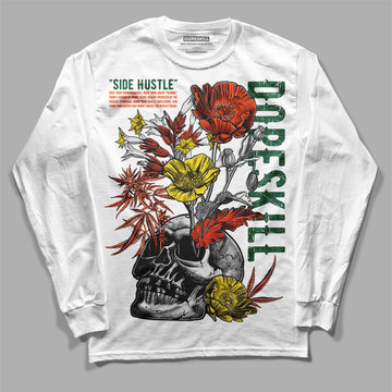 Dunk Low Team Dark Green Orange DopeSkill Long Sleeve T-Shirt Side Hustle Graphic Streetwear - White