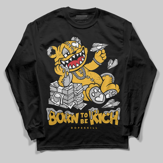 Jordan 5 'Tokyo' DopeSkill Long Sleeve T-Shirt Born To Be Rich Graphic Streetwear - Black