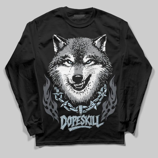 Jordan 5 Retro Wolf Grey (2026) DopeSkill Long Sleeve T-Shirt Wolf Grey Graphic Streetwear - Black
