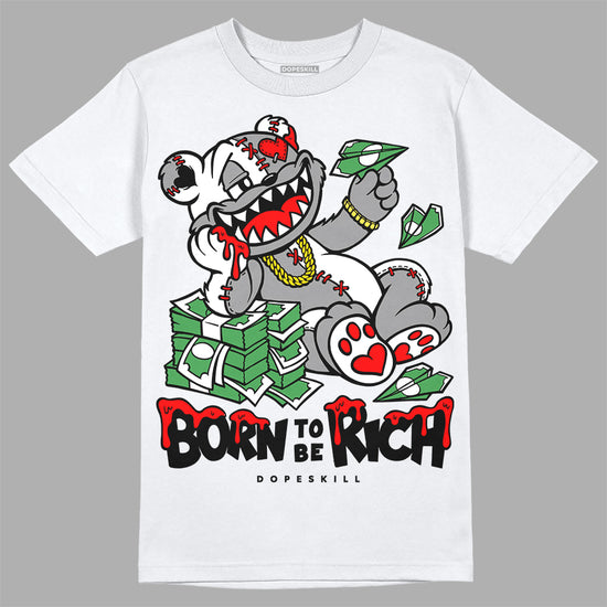 Black and White Sneakers DopeSkill T-shirt Born To Be Rich Graphic Streetwear - White 