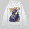 Jordan 4 Retro Lakers DopeSkill Hoodie Sweatshirt Grind Pray Graphic Streetwear - White