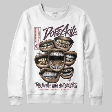 Adidas Samba OG Maroon Gold Metallic DopeSkill Sweatshirt The Mouth With No Droughts Graphic Streetwear - White