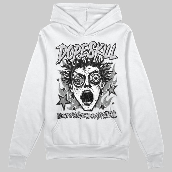 Grey Sneakers DopeSkill Hoodie Sweatshirt Root of Evil Graphic Streetwear  - White