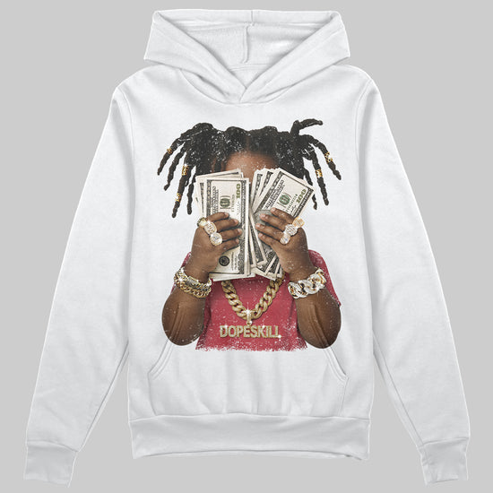 Jordan 4 “Sierra Red" DopeSkill Hoodie Sweatshirt Rich Youth Graphic Streetwear - White