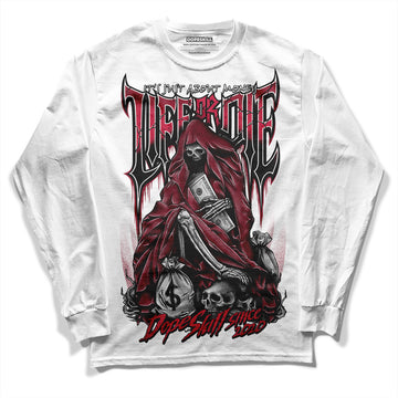 Jordan 1 Retro High '85 OG Metallic Burgundy DopeSkill Long Sleeve T-Shirt Life or Die Graphic Streetwear - WHite