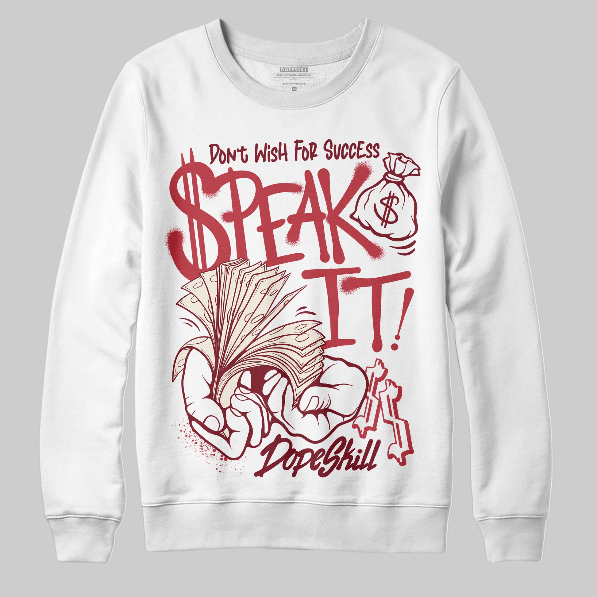 Jordan 4 “Sierra Red" DopeSkill Sweatshirt Speak It Graphic Streetwear - White