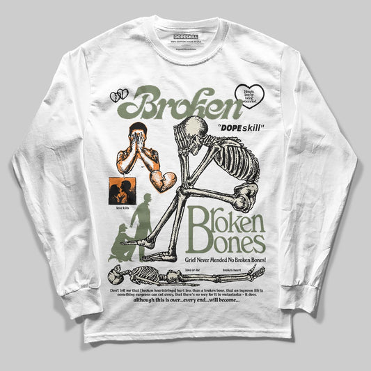Jordan 4 Retro OG SP Undefeated (2025) DopeSkill Long Sleeve T-Shirt Broken Bones Graphic Streetwear - White