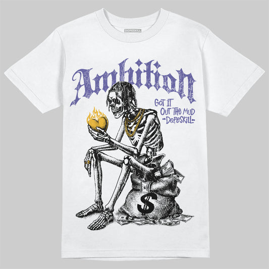 Jordan 4 Retro Lakers DopeSkill T-Shirt Ambition Graphic Streetwear - White 