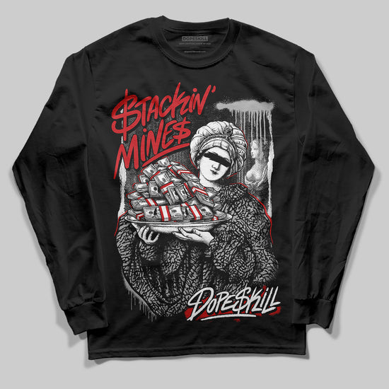 Jordan 3 OG “Black Cement” DopeSkill Long Sleeve T-Shirt Stackin Mines Graphic Streetwear - black